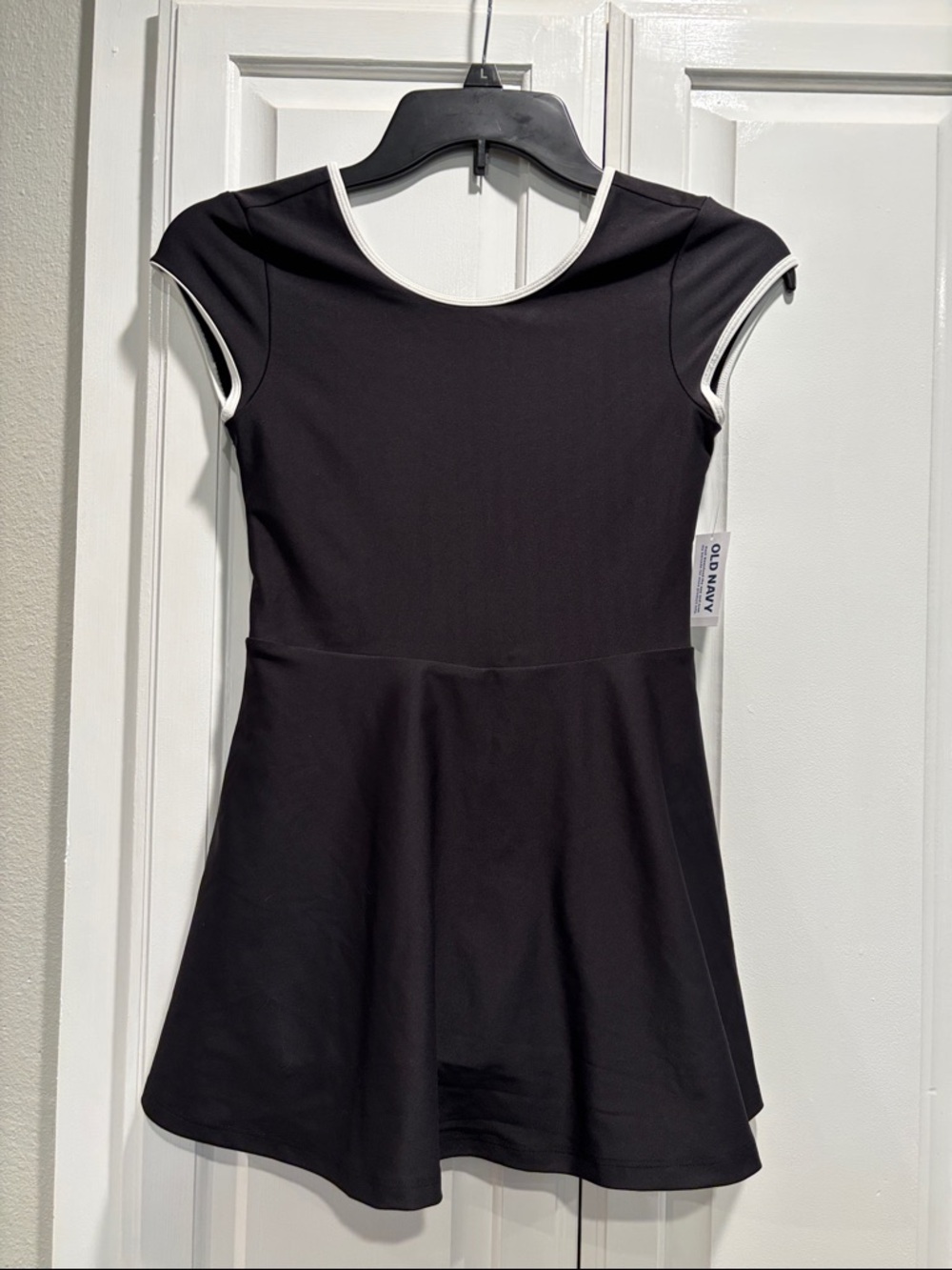 NWT Old Navy Black Athletic Dress with White Trim
